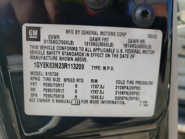 Photo 14 from auction – 2003 CADILLAC ESCALADE L with VIN 1GYEK63N23R113209