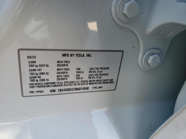 Photo 14 from auction – 2022 TESLA MODEL Y with VIN 7SAYGDEE2NA014548