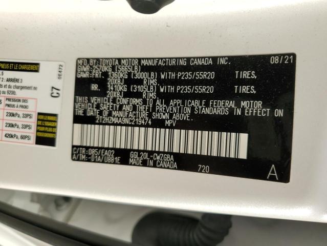 Photo 14 from auction – 2022 LEXUS RX 350 with VIN 2T2HZMAA9NC219474