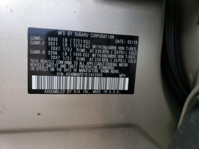 Photo 14 from auction – 2019 SUBARU ASCENT LIM with VIN 4S4WMAPD1K3463663