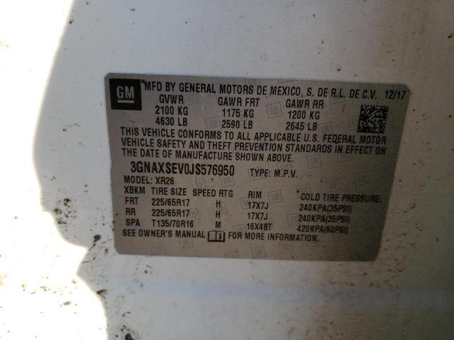 Photo 14 from auction – 2018 CHEVROLET EQUINOX LT with VIN 3GNAXSEV0JS576950