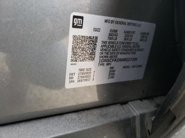 Photo 14 from auction – 2022 CHEVROLET SUBURBAN C with VIN 1GNSCFKD6NR227299
