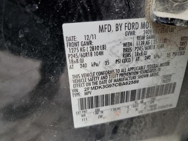 Photo 14 from auction – 2012 FORD EDGE SE with VIN 2FMDK3G97CBA62589