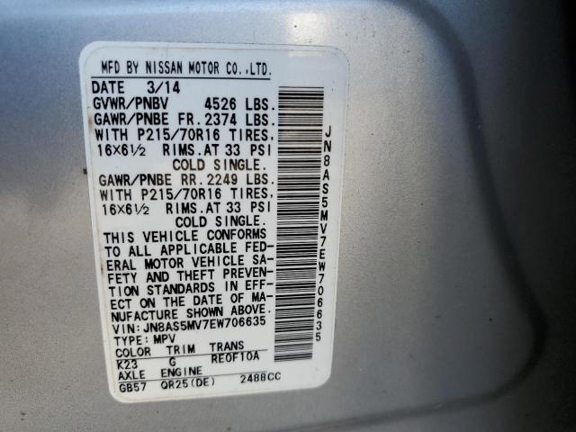 Photo 14 from auction – 2014 NISSAN ROGUE SELE with VIN JN8AS5MV7EW706635