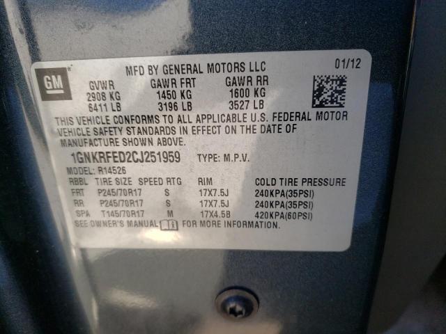 Photo 14 from auction – 2012 CHEVROLET TRAVERSE L with VIN 1GNKRFED2CJ251959