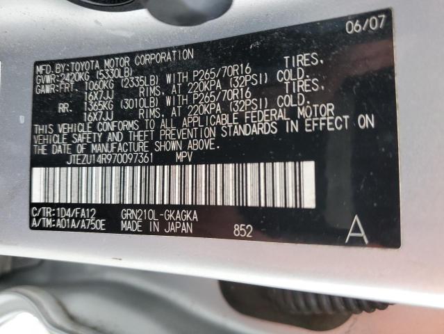 Photo 14 from auction – 2007 TOYOTA 4RUNNER SR with VIN JTEZU14R970097361