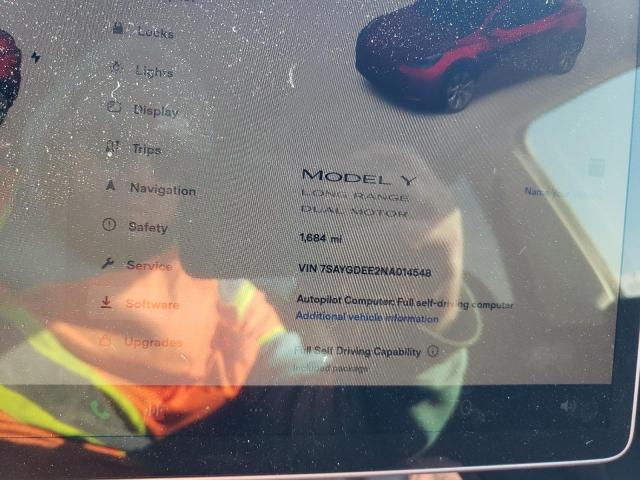 Photo 9 from auction – 2022 TESLA MODEL Y with VIN 7SAYGDEE2NA014548