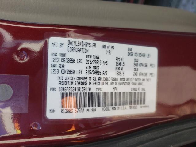Photo 14 from auction – 2001 DODGE CARAVAN SE with VIN 1B4GP25341B150110