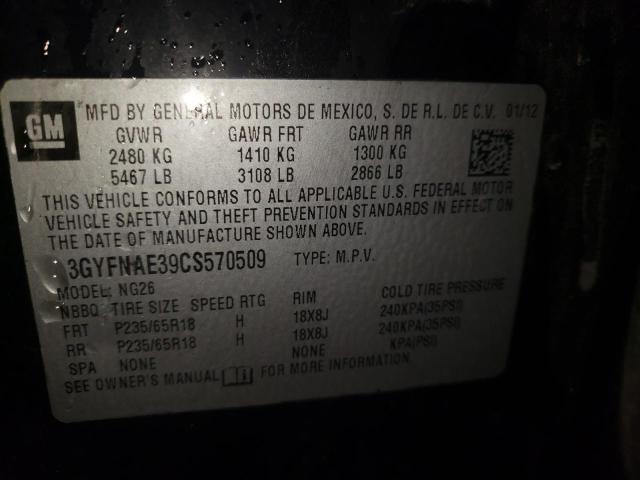 Photo 14 from auction – 2012 CADILLAC SRX LUXURY with VIN 3GYFNAE39CS570509