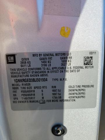 Photo 14 from auction – 2011 CHEVROLET TRAVERSE L with VIN 1GNKRGED3BJ301904