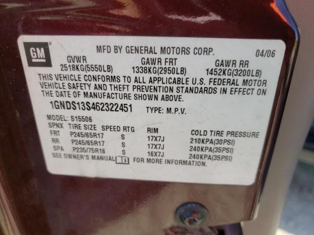 Photo 14 from auction – 2006 CHEVROLET TRAILBLAZE with VIN 1GNDS13S462322451