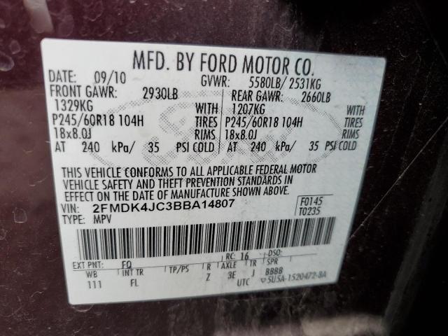 Photo 14 from auction – 2011 FORD EDGE SEL with VIN 2FMDK4JC3BBA14807