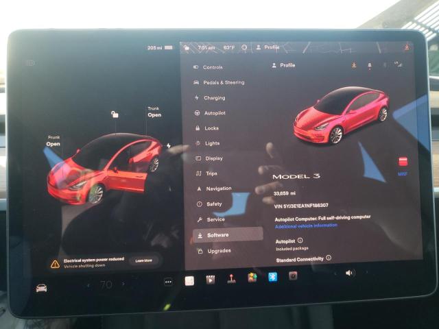 Photo 9 from auction – 2022 TESLA MODEL 3 with VIN 5YJ3E1EA1NF186307