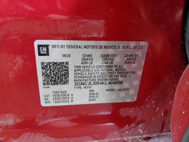 Photo 14 from auction – 2019 CHEVROLET TRAX 1LT with VIN 3GNCJLSB4KL404006