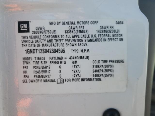 Photo 14 from auction – 2004 CHEVROLET TRAILBLAZE with VIN 1GNDT13S042394595