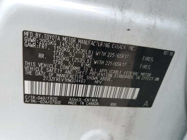 Photo 14 from auction – 2017 TOYOTA RAV4 LE with VIN 2T3ZFREV1HW324483