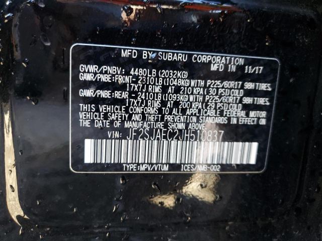 Photo 14 from auction – 2018 SUBARU FORESTER 2 with VIN JF2SJAEC2JH510837