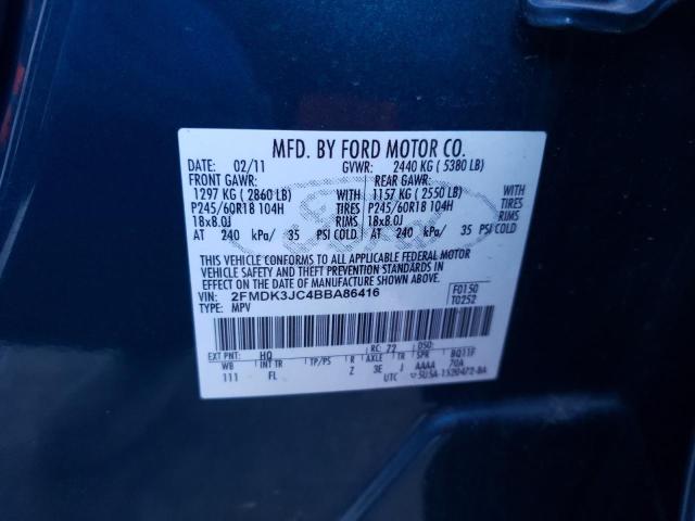 Photo 14 from auction – 2011 FORD EDGE SEL with VIN 2FMDK3JC4BBA86416