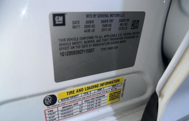 Photo 10 from auction – 2012 CHEVROLET MALIBU 2LT with VIN 1G1ZD5E05CF115267