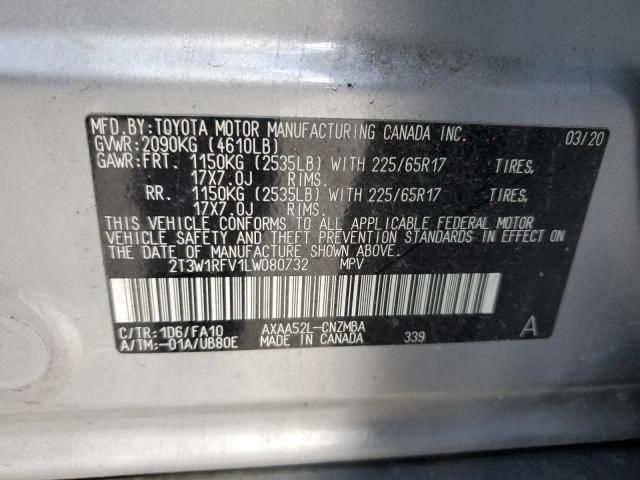 Photo 14 from auction – 2020 TOYOTA RAV4 XLE with VIN 2T3W1RFV1LW080732
