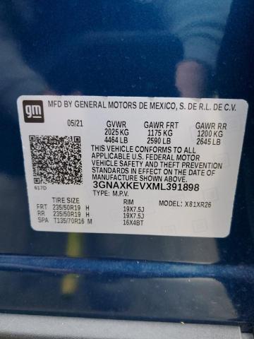 Photo 14 from auction – 2021 CHEVROLET EQUINOX LT with VIN 3GNAXKEVXML391898