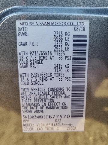 Photo 14 from auction – 2018 NISSAN PATHFINDER with VIN 5N1DR2MMXJC677570