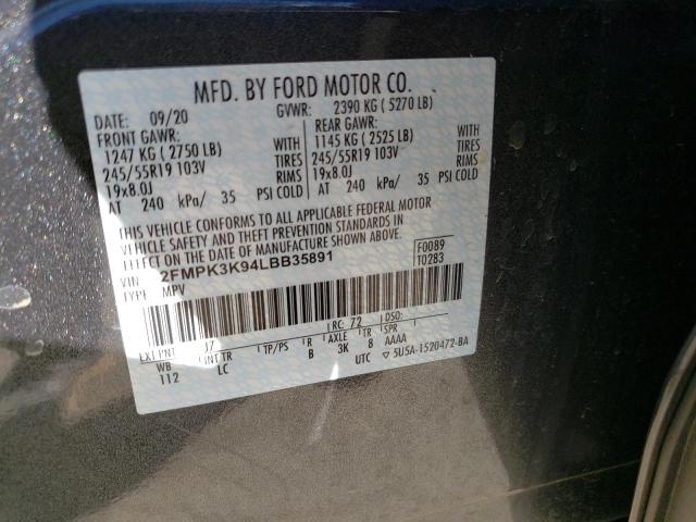 Photo 14 from auction – 2020 FORD EDGE TITAN with VIN 2FMPK3K94LBB35891