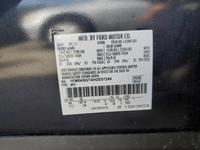 Photo 14 from auction – 2017 FORD EXPLORER S with VIN 1FM5K8GT4HGE07249