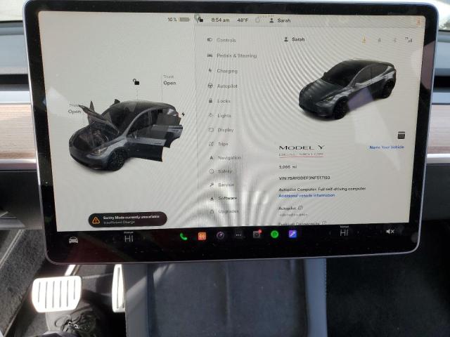 Photo 9 from auction – 2022 TESLA MODEL Y with VIN 7SAYGDEF3NF517193