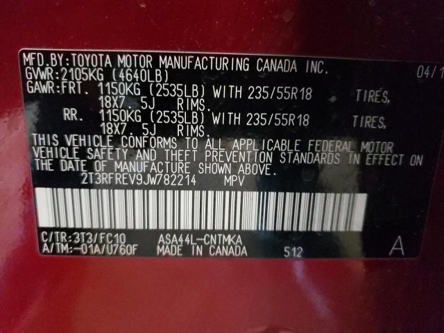Photo 14 from auction – 2018 TOYOTA RAV4 ADVEN with VIN 2T3RFREV9JW782214
