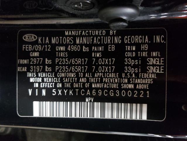 Photo 14 from auction – 2012 KIA SORENTO BA with VIN 5XYKTCA69CG300221