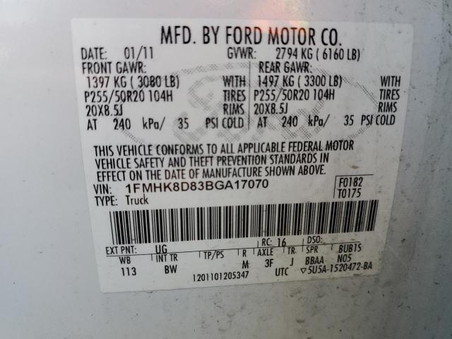 Photo 14 from auction – 2011 FORD EXPLORER X with VIN 1FMHK8D83BGA17070
