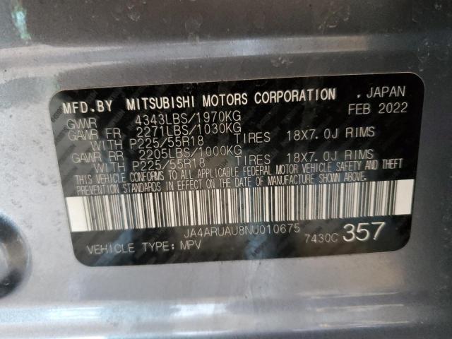 Photo 14 from auction – 2022 MITSUBISHI OUTLANDER with VIN JA4ARUAU8NU010675
