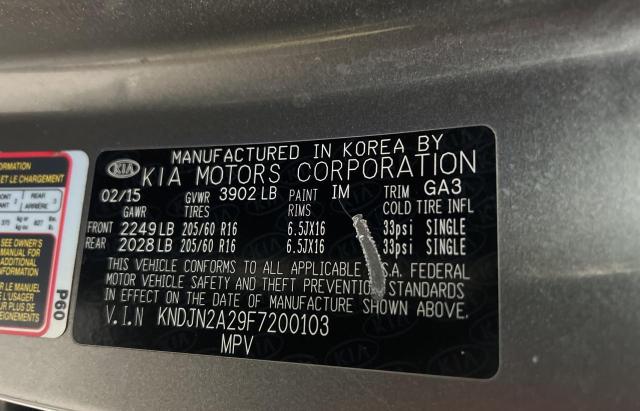 Photo 10 from auction – 2015 KIA SOUL with VIN KNDJN2A29F7200103