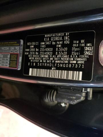 Photo 14 from auction – 2022 KIA SORENTO EX with VIN 5XYRHDLF5NG087371