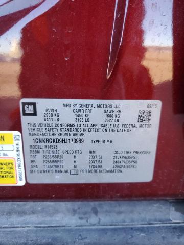 Photo 14 from auction – 2017 CHEVROLET TRAVERSE L with VIN 1GNKRGKD9HJ170989