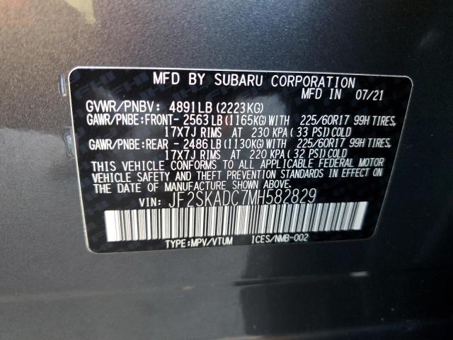 Photo 14 from auction – 2021 SUBARU FORESTER with VIN JF2SKADC7MH582829
