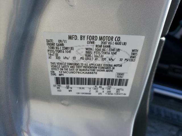 Photo 14 from auction – 2012 FORD ESCAPE XLT with VIN 1FMCU9D76CKA88876
