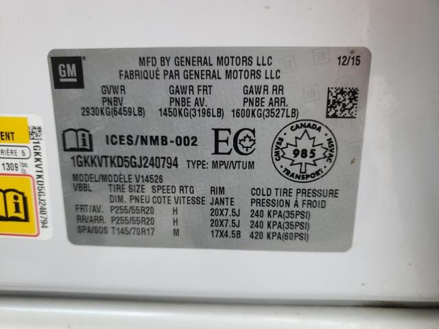 Photo 14 from auction – 2016 GMC ACADIA DEN with VIN 1GKKVTKD5GJ240794