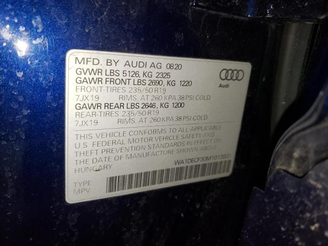 Photo 14 from auction – 2021 AUDI Q3 PREMIUM with VIN WA1DECF30M1013931