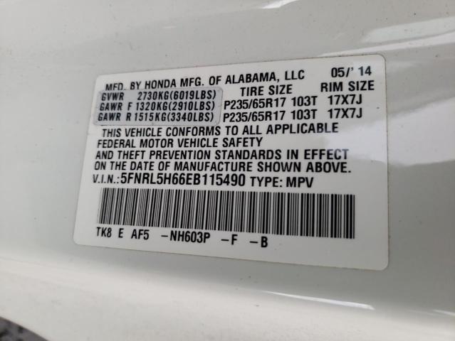Photo 14 from auction – 2014 HONDA ODYSSEY EX with VIN 5FNRL5H66EB115490