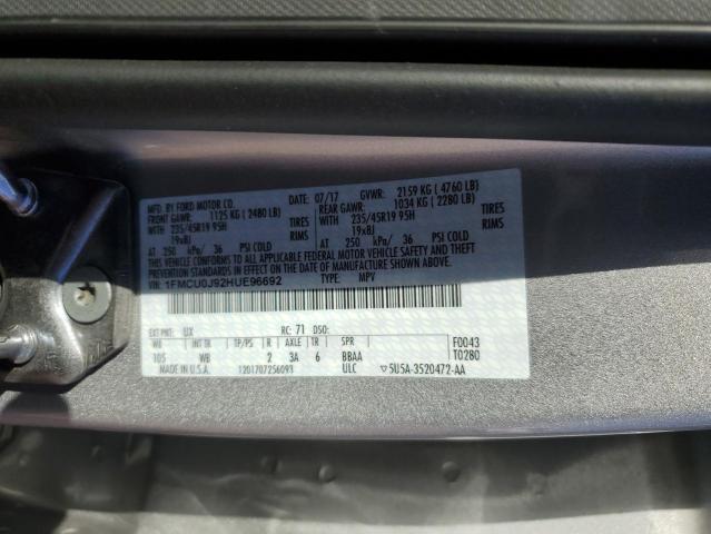 Photo 14 from auction – 2017 FORD ESCAPE TIT with VIN 1FMCU0J92HUE96692