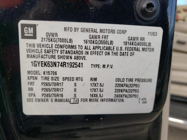 Photo 14 from auction – 2004 CADILLAC ESCALADE L with VIN 1GYEK63N74R192541