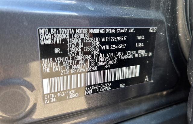 Photo 10 from auction – 2021 TOYOTA RAV4 LE with VIN 2T3F1RFV3MW186200