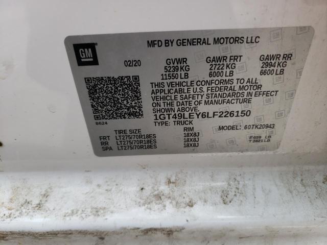 Photo 10 from auction – 2020 GMC SIERRA K25 with VIN 1GT49LEY6LF226150