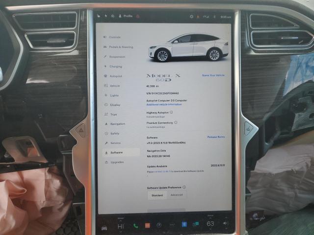 Photo 9 from auction – 2016 TESLA MODEL X with VIN 5YJXCDE25GF026662