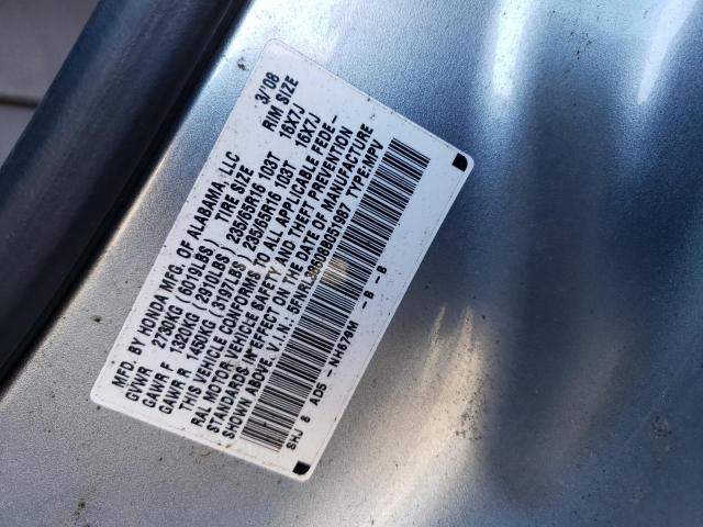 Photo 14 from auction – 2008 HONDA ODYSSEY EX with VIN 5FNRL38608B051987