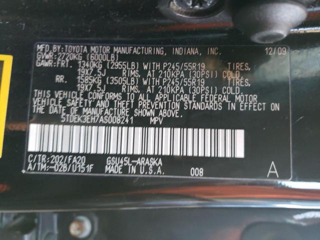 Photo 14 from auction – 2010 TOYOTA HIGHLANDER with VIN 5TDEK3EH7AS008241