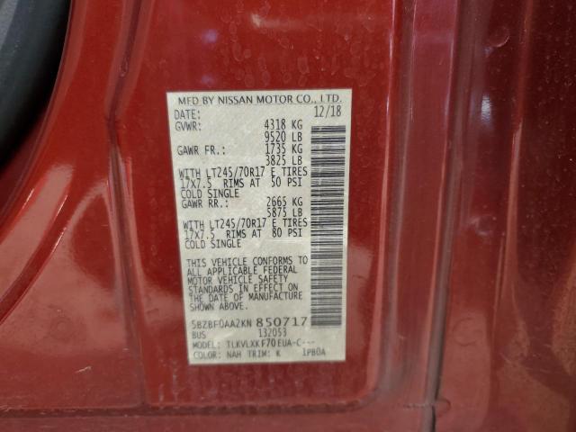 Photo 14 from auction – 2019 NISSAN NV 3500 with VIN 5BZBF0AA2KN850717