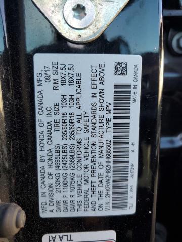 Photo 14 from auction – 2017 HONDA CR-V EXL with VIN 2HKRW2H82HH685502
